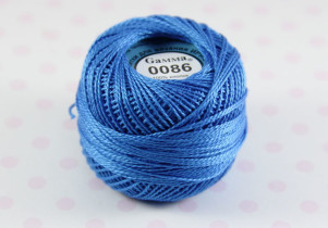 Пряжа Ирис 100% хлопок 10г 82м №0086 яр-синий