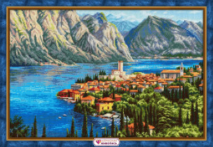 "Алмазная живопись" АЖ-1909 "Город у моря" 60 х 40 см