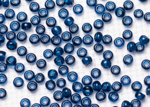 Бисер Чехия круглый 08/0 50 г 60100h прозрачный темно-голубой квадратное отверстие